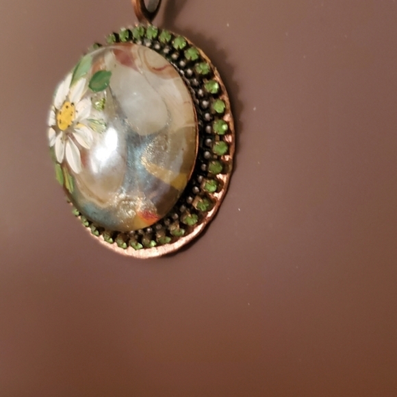 Handmade cabochon abstract background focal daisy - Picture 5 of 12